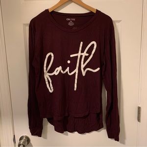 On Fire (Size 1X) Long Sleeve Hi-Lo Top